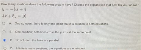 How Many Solutions Does The Following System Have Choose The