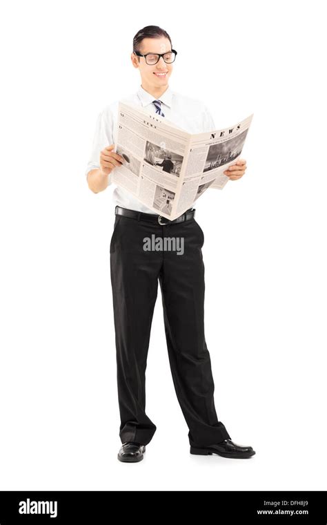 Man Reading Newspaper Standing