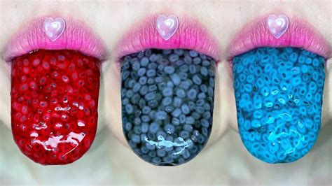 Asmr Cherry Chiaseed Pudding Black Egg Jelly Tongue Gummy 체리 개구리알 푸딩