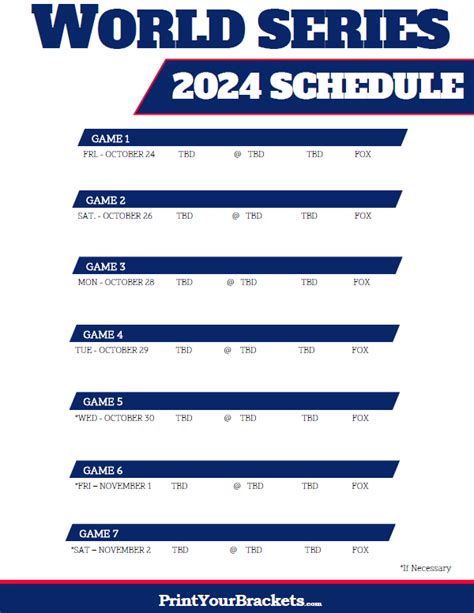 2024 World Series Schedule Printable - Dalia Eleanor