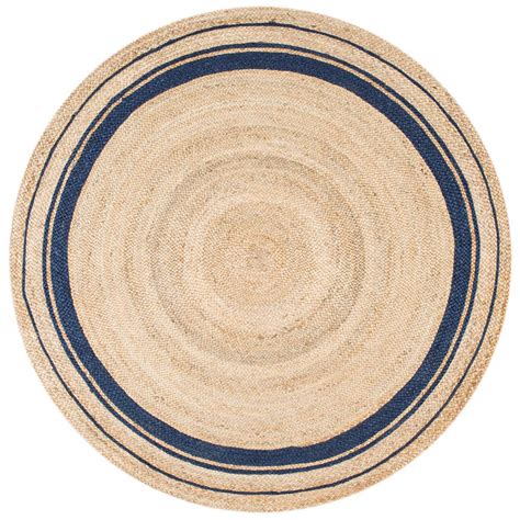 Nuloom Braided Rikki Border Jute Natural Ft X Ft Round Area Rug