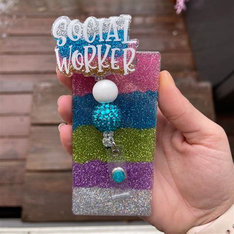 Social Worker Badge Reel Social Worker Badge Buddy Social Etsy