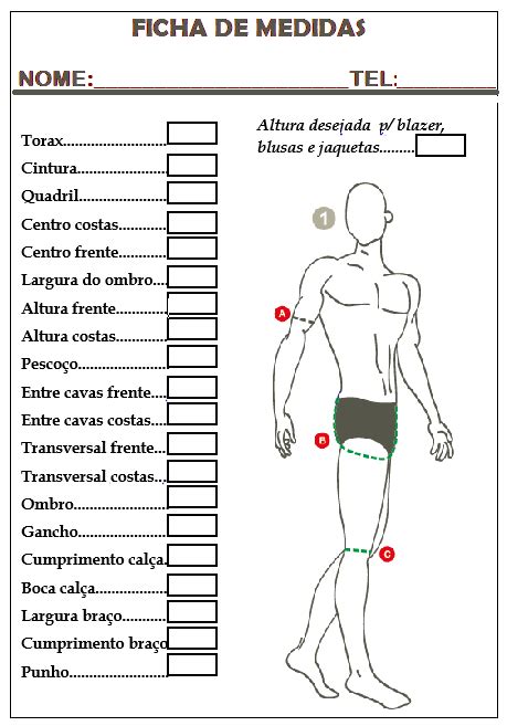 Ficha De Medidas Corporal