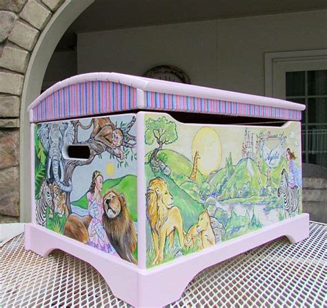 Large Hand Painted Princess Animal Toy Chest Princess Toy Etsy