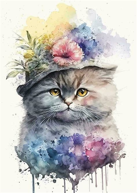 Abstract watercolor cat art of Angora breed 20641710 Vector Art at Vecteezy