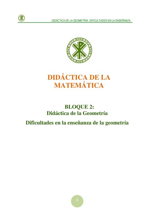 Dificultades En La Ense Anza Aprendizaje De La Geometr A Texto