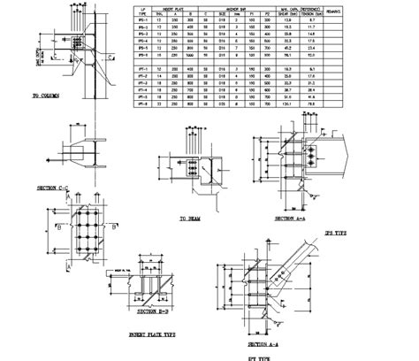 Insert plate type section autocad file - Cadbull