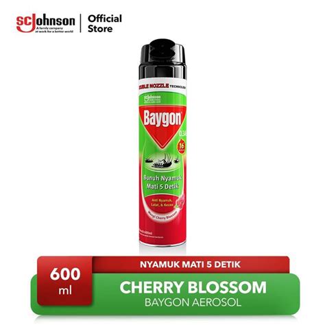 Jual Baygon Aerosol Citrus Fresh Cherry Blossom 600 Ml 600ml Shopee