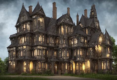 Gothic Victorian House In The Country Pixar Sparkly Stable Diffusion