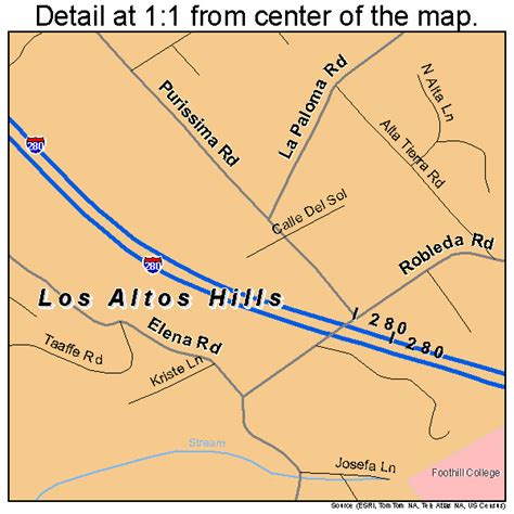 Los Altos Hills California Street Map 0643294