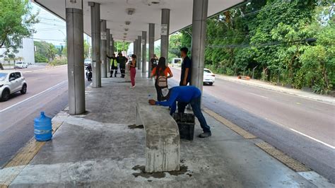 Contra atos de vandalismo bancos de concreto são instalados em