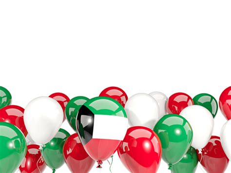 Balloons Bottom Frame Illustration Of Flag Of Kuwait