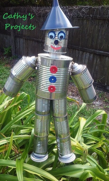 My Tin Man That Brendan And I Made Soooooooo Cute Tin Can Man Tin Can Art Recycled Tin Cans