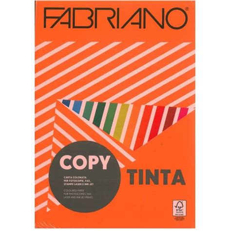 Resma Papel Fotocopia Fabriano Copy Tinta A4 80gr Laranja Intenso F604