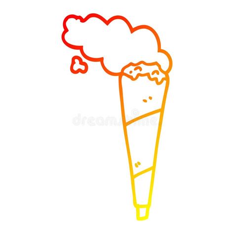 A Creative Warm Gradient Line Drawing Cartoon Smoking Joint Stock