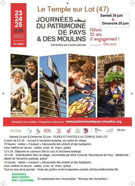 Journées Nationales du Petit Patrimoine et des Moulins ateliers sur les