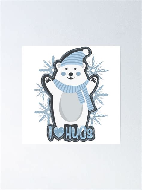 "Polar bear hugs" Poster for Sale by FreckleFairyArt | Redbubble