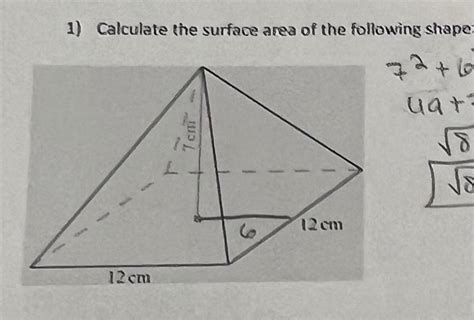 1 Calculate The Surface Area Of The Following Shape Chegg