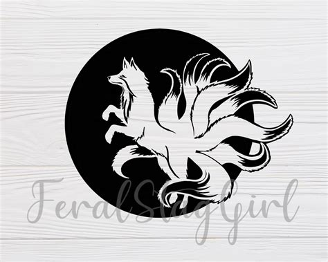 9 Tailed Fox Svg Fox Spirit Svg Chinese Fox Svg Mythical Etsy