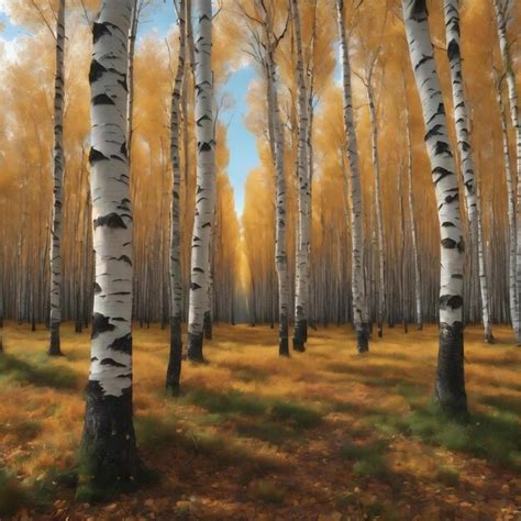 Premium Ai Image Birch Grove In Autumn