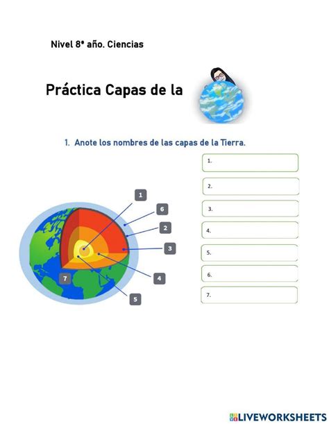 Capas De La Tierra Exercise For Octavo Live Worksheets