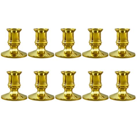 2x 10x Gold Pillar Candle Base Taper Candle Holder Candlestick Christmas4037 6033397759620 Ebay