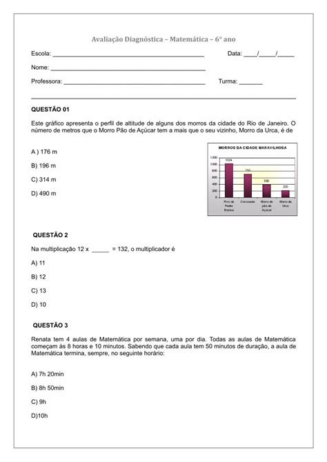 Pdf Avalia Ao Diagnostica Matemat Matriz De Referencia Ano