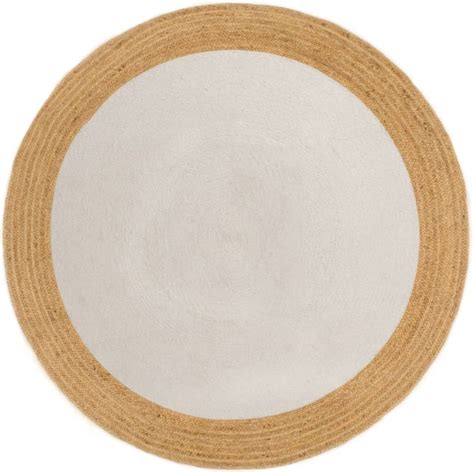 Maison Exclusive Vloerkleed Rond Gevlochten Cm Jute En Katoen Wit