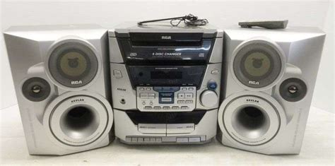 Rca Five Disc Cd Changer Cassette Player Stereo With Speakers