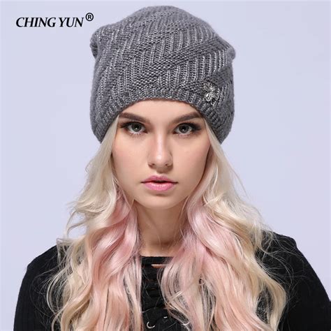 2018 Winter Autumn Knitted Soft Cashmere Folds Thick Warm Winter Hats