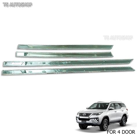 Fits Toyota Fortuner 2016 2017 Chrome Side Doors Cladding Moulding