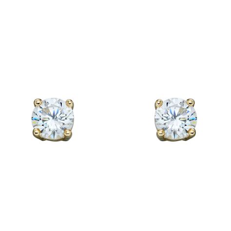 April Birthstone - 9ct Gold stud earrings