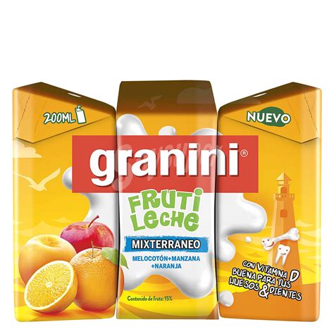 Granini Zumo Mixterraneo melocotón manzana naranja Pack 3x20 cl