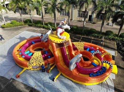 17.4x9x2m Kids Outdoor Amusement Playground Inflatable Theme Park