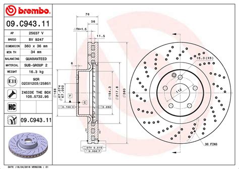 Mercedes Disc Brake Pad And Rotor Kit Front Mm Low Met Brembo