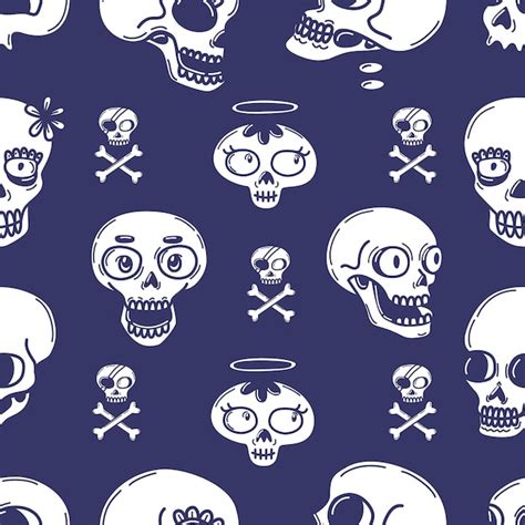 Calavera de patrones sin fisuras doodle calaveras fondo gótico méxico