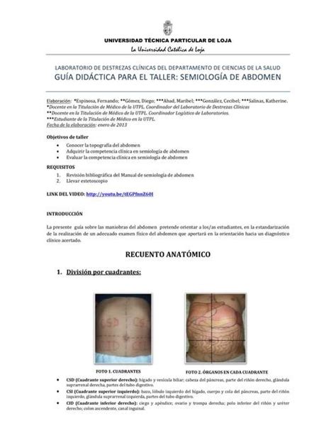 Guía didáctica para el taller semiología de abdomen Yaretzi Santiago