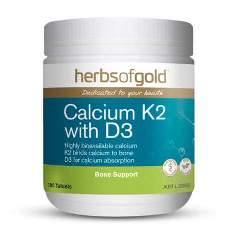 Herbs Of Gold Calcium K2 With D3 180 Tabs MediAdvice Pharmacy