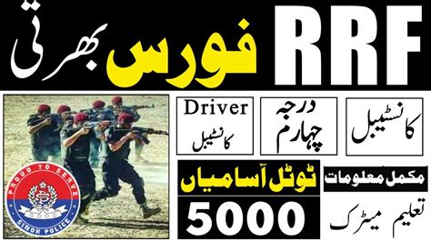 Sindh Police Rrf Force Jobs Upcoming Jobs Rrf Jobs Rapied