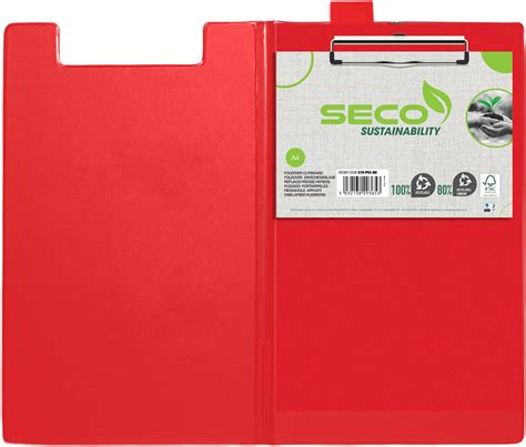 SECO A4 PVC Covered Clipboard With Heavy Duty Clip Blue Pack Of 12