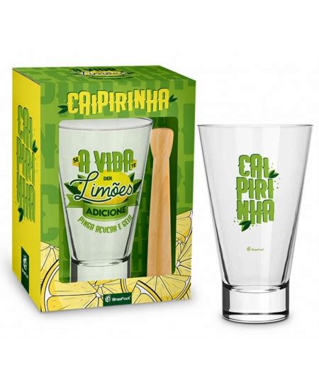 Copo para Caipirinha Long em Vidro Socador Se a Vida te Der Limões