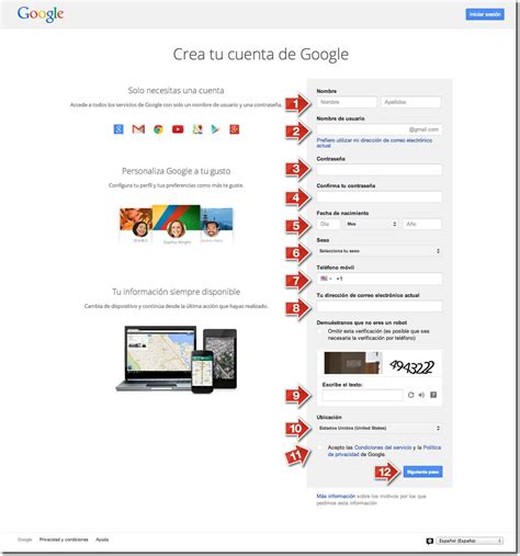 Guía paso a paso para crear una cuenta en Google