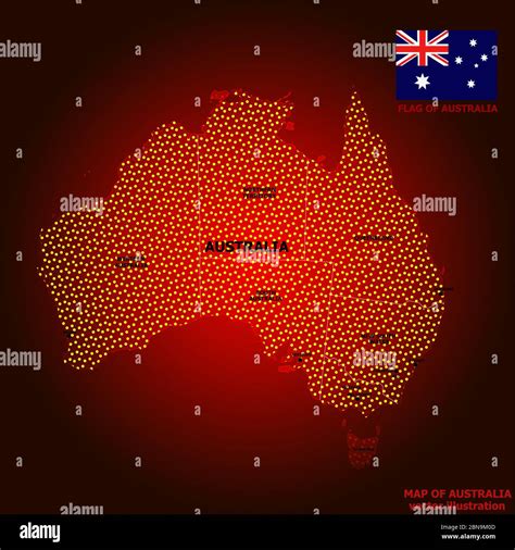 Karte Von Australien Mit Flagge Infografik Australien Australische