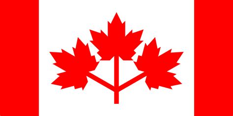 Proposed three-leaf flag of Canada but with stripes colored red instead