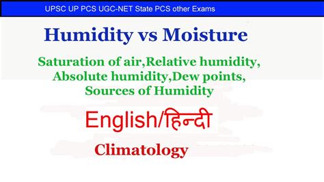 Humidity Vs Moisture Saturation Of Air Climatology Physical