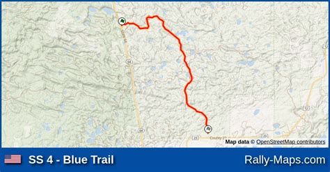 SS 4 Blue Trail Stage Map Ojibwe Forests ProRally 2004 Rally