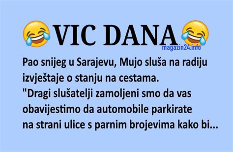 VIC DANA Pao snijeg Mujo sluša izvještaje na radiju Magazin24