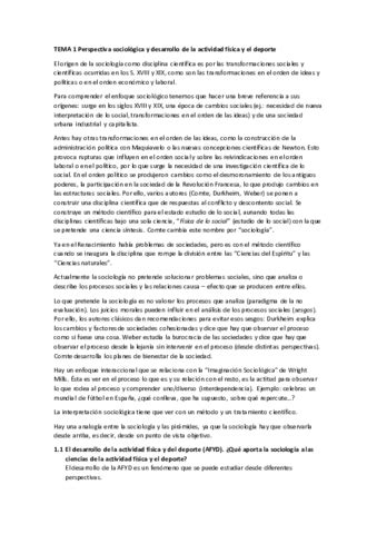 Tema Perspectiva Sociol Gica Y Desarrollo De La Actividad F Sica Y El