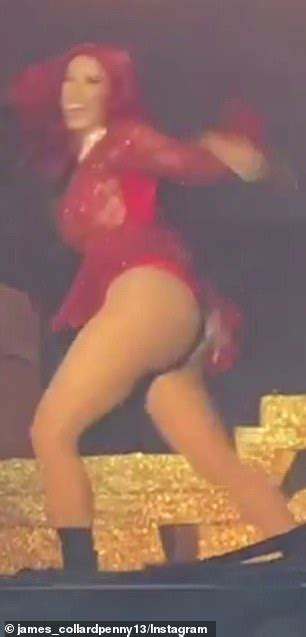 Cardi B Twerks On Stage In A Sheer Red Dress As She Performs At The