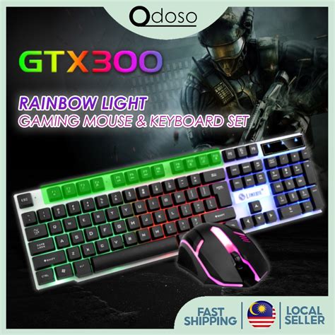 Odoso Gtx Led Keyboard And Mouse Set Usb Gaming Keyboard Colorful